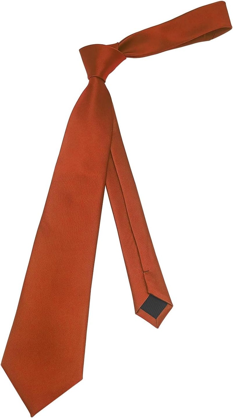 Murong Men's Ties Solid Color Pure Polyester Plain Fine Stripes Necktie Ties For Men - Image 3